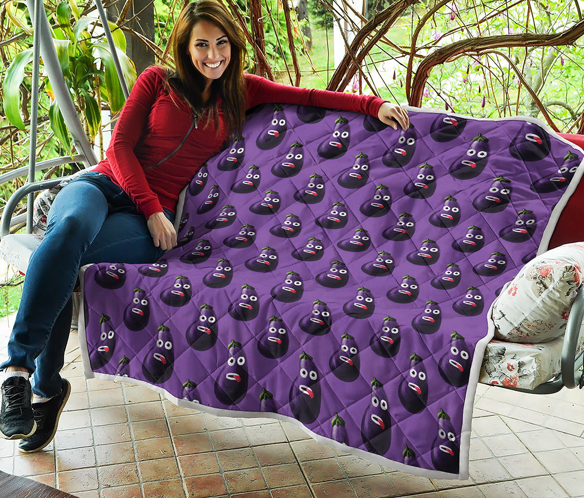 Funny Eggplant Pattern Print Quilt