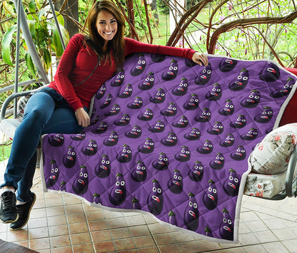 Funny Eggplant Pattern Print Quilt