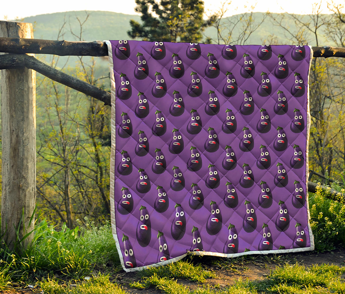 Funny Eggplant Pattern Print Quilt