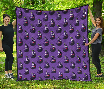 Funny Eggplant Pattern Print Quilt