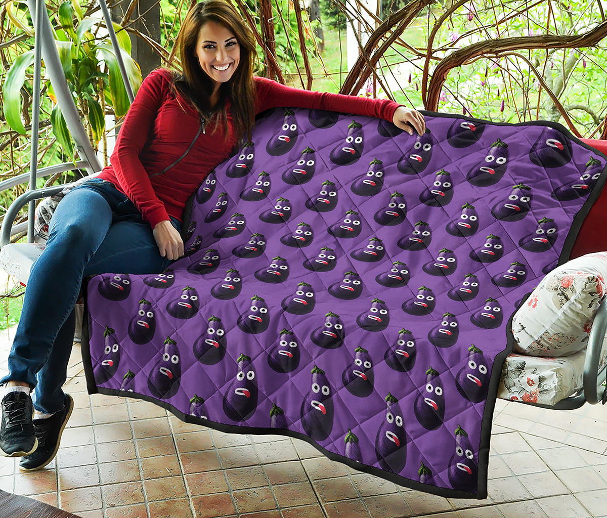 Funny Eggplant Pattern Print Quilt