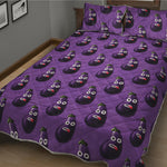 Funny Eggplant Pattern Print Quilt Bed Set