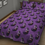 Funny Eggplant Pattern Print Quilt Bed Set