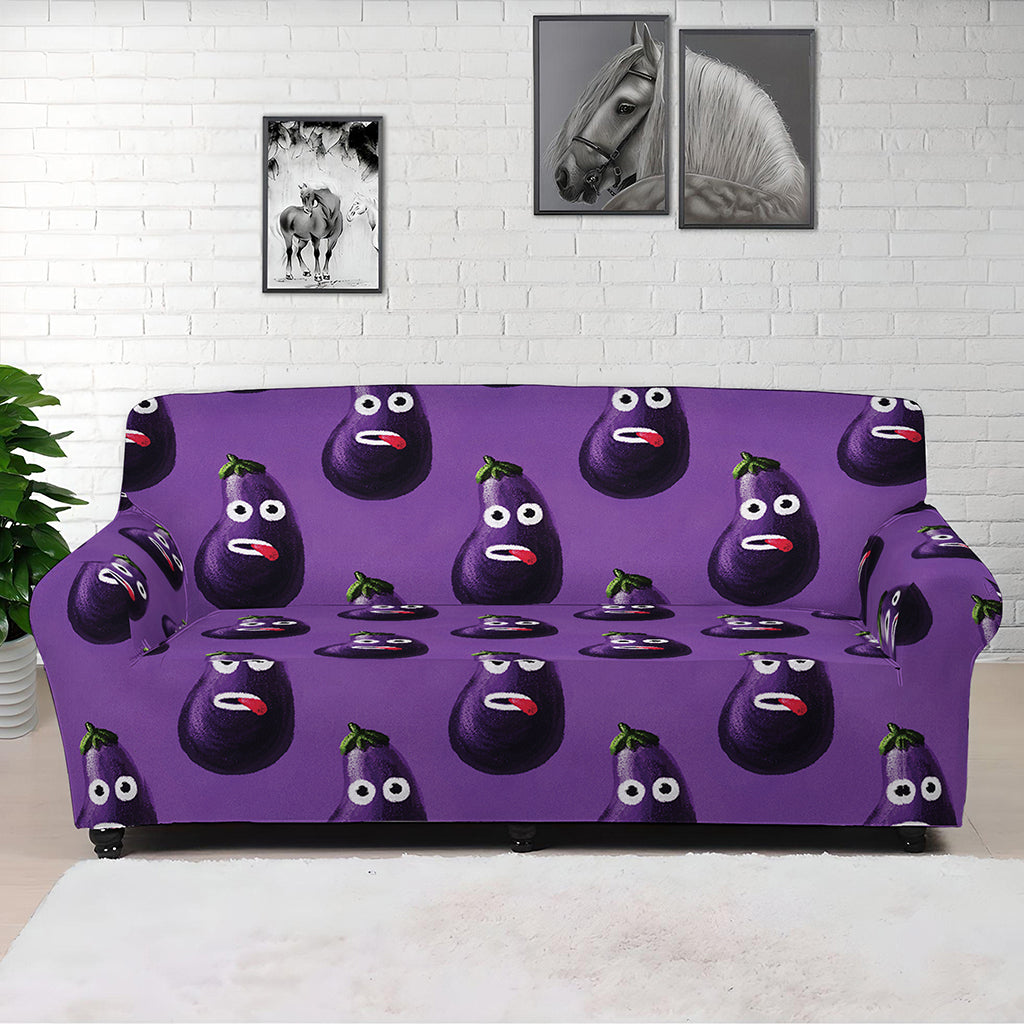 Funny Eggplant Pattern Print Sofa Cover
