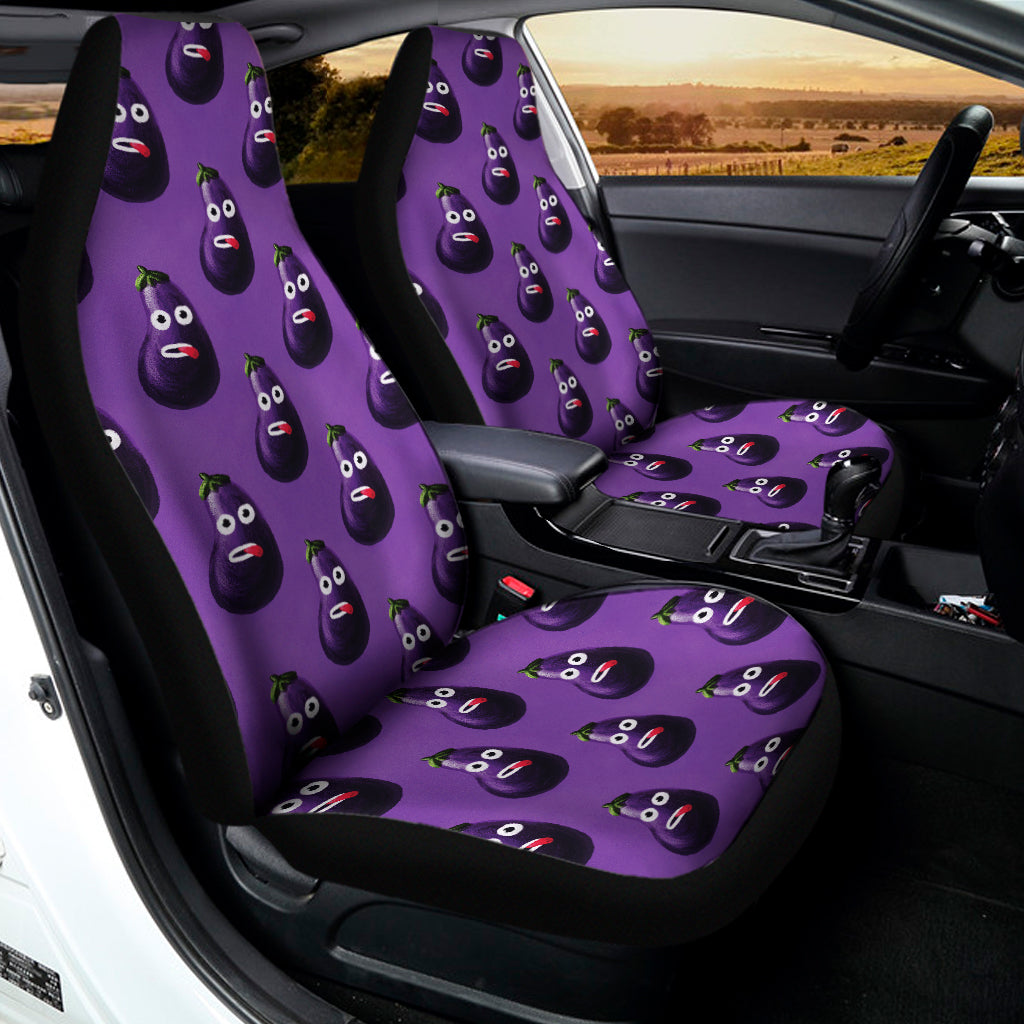 Funny Eggplant Pattern Print Universal Fit Car Seat Covers