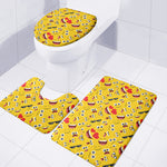 Funny Emoji Pattern Print 3 Piece Bath Mat Set