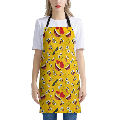 Funny Emoji Pattern Print Apron