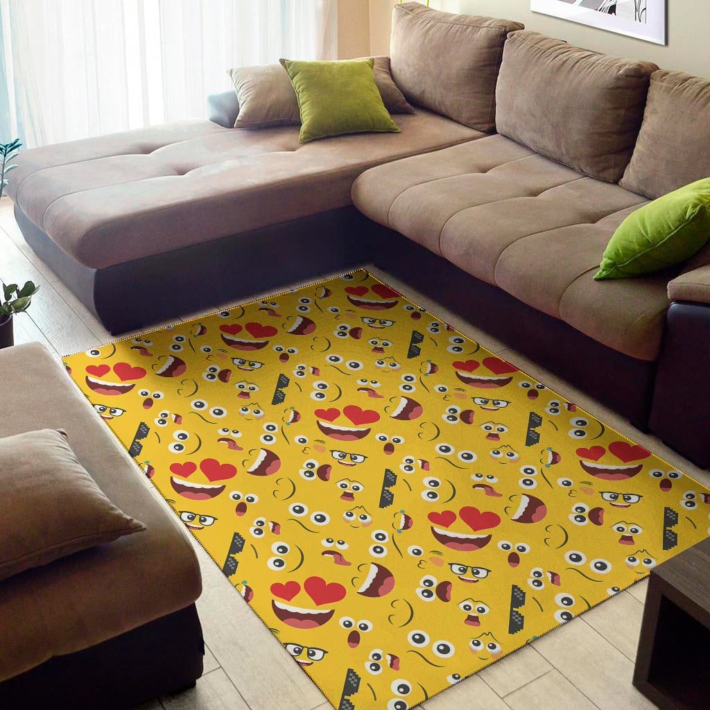 Funny Emoji Pattern Print Area Rug