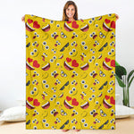 Funny Emoji Pattern Print Blanket