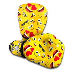 Funny Emoji Pattern Print Boxing Gloves