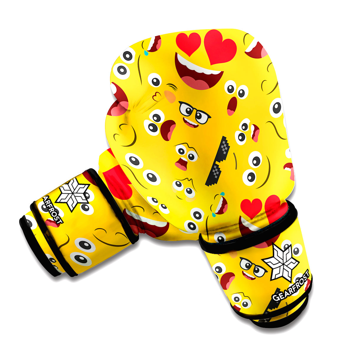 Funny Emoji Pattern Print Boxing Gloves