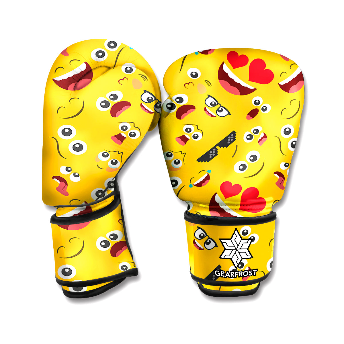 Funny Emoji Pattern Print Boxing Gloves