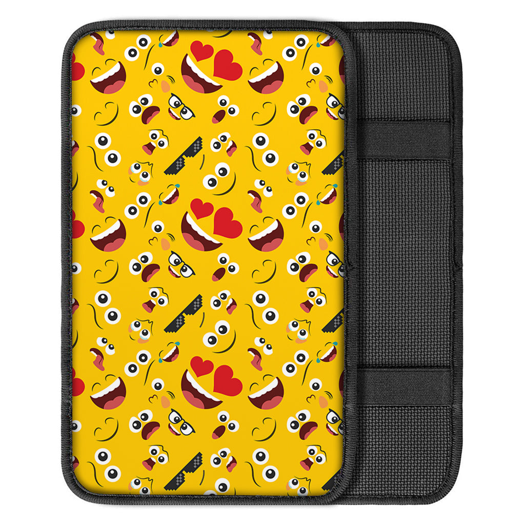 Funny Emoji Pattern Print Car Center Console Cover