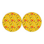 Funny Emoji Pattern Print Car Coasters