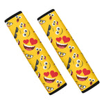 Funny Emoji Pattern Print Car Seat Belt Covers