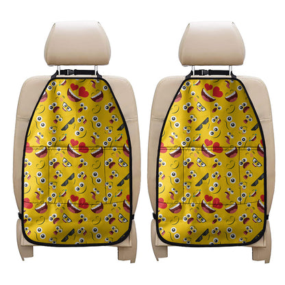 Funny Emoji Pattern Print Car Seat Organizers