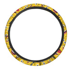 Funny Emoji Pattern Print Car Steering Wheel Cover