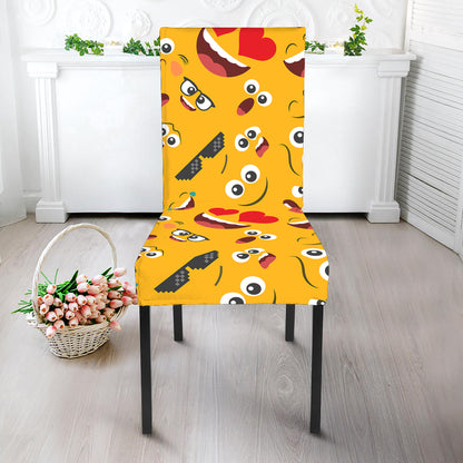 Funny Emoji Pattern Print Dining Chair Slipcover