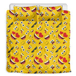 Funny Emoji Pattern Print Duvet Cover Bedding Set