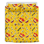 Funny Emoji Pattern Print Duvet Cover Bedding Set