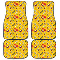 Funny Emoji Pattern Print Front and Back Car Floor Mats
