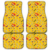 Funny Emoji Pattern Print Front and Back Car Floor Mats