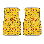 Funny Emoji Pattern Print Front Car Floor Mats