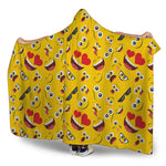 Funny Emoji Pattern Print Hooded Blanket