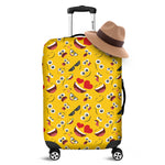 Funny Emoji Pattern Print Luggage Cover