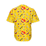 Funny Emoji Pattern Print Men's Baseball Jersey