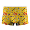 Funny Emoji Pattern Print Men's Boxer Briefs