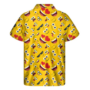 Funny Emoji Pattern Print Men's Short Sleeve Shirt