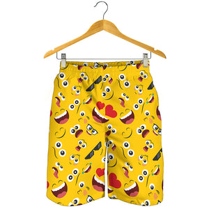 Funny Emoji Pattern Print Men's Shorts