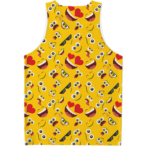 Funny Emoji Pattern Print Men's Tank Top