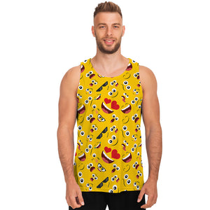 Funny Emoji Pattern Print Men's Tank Top