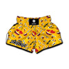 Funny Emoji Pattern Print Muay Thai Boxing Shorts