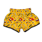 Funny Emoji Pattern Print Muay Thai Boxing Shorts