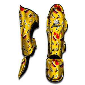 Funny Emoji Pattern Print Muay Thai Shin Guard