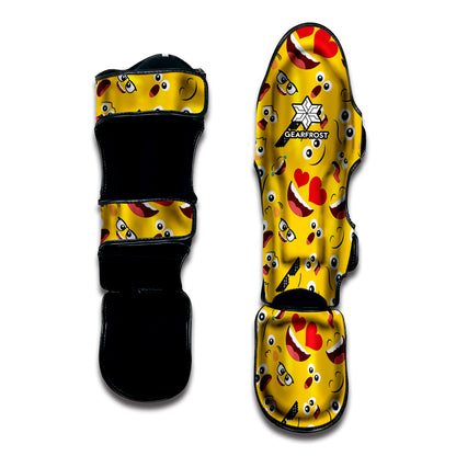 Funny Emoji Pattern Print Muay Thai Shin Guard