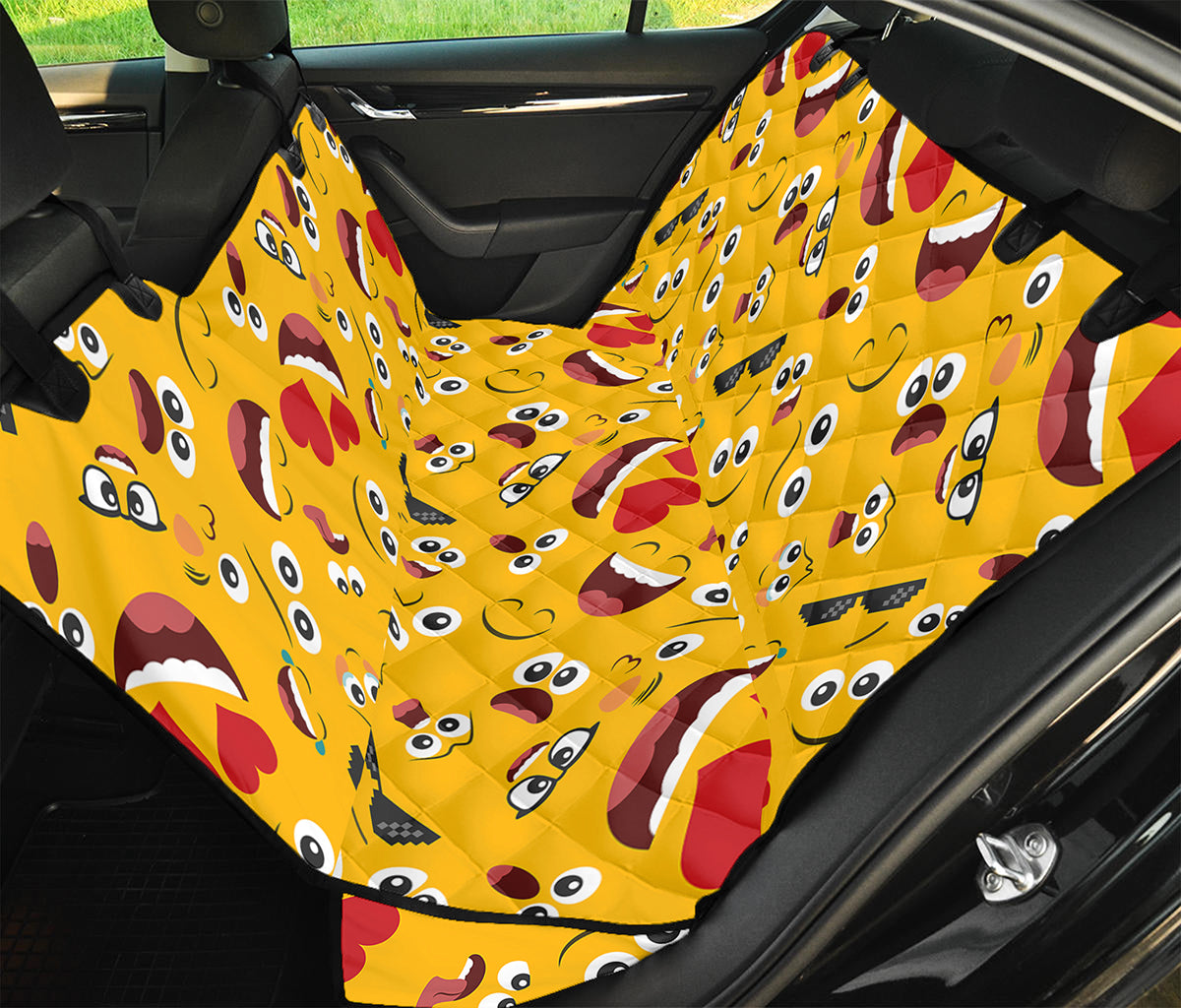 Funny Emoji Pattern Print Pet Car Back Seat Cover