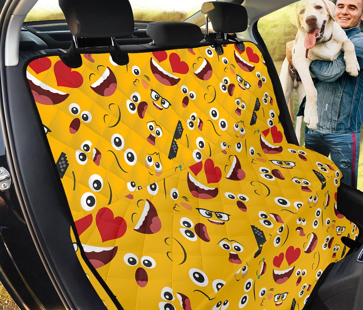 Funny Emoji Pattern Print Pet Car Back Seat Cover