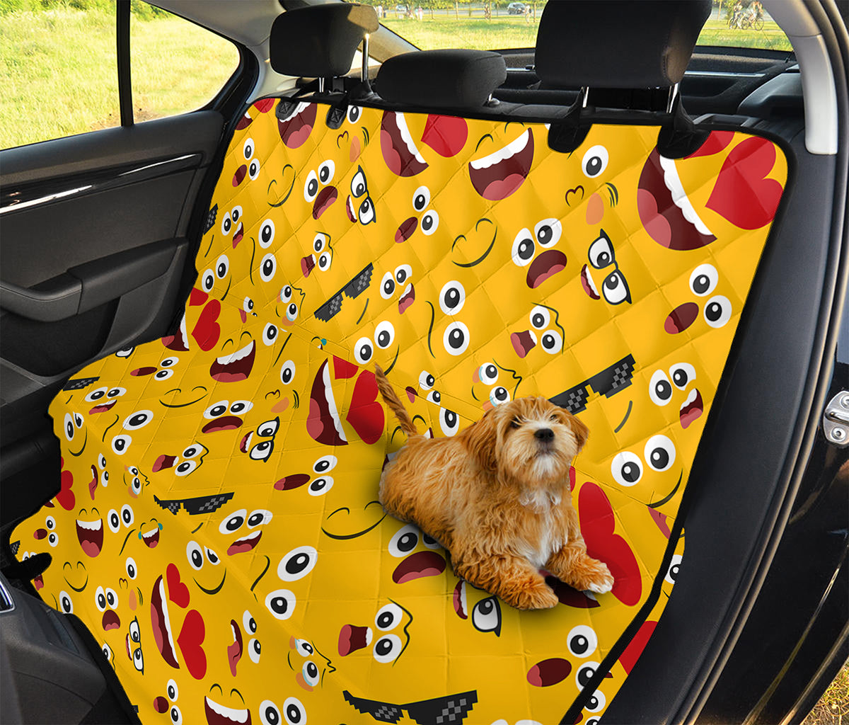 Funny Emoji Pattern Print Pet Car Back Seat Cover