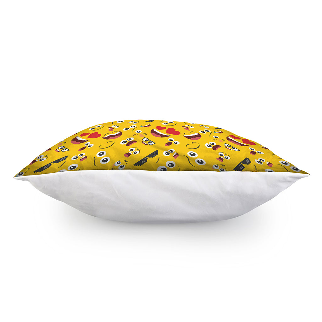 Funny Emoji Pattern Print Pillow Cover