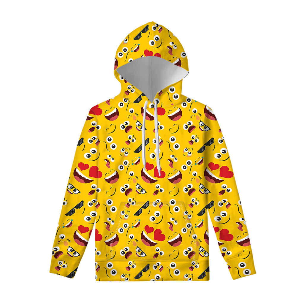 Funny Emoji Pattern Print Pullover Hoodie