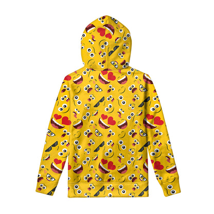 Funny Emoji Pattern Print Pullover Hoodie