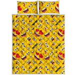 Funny Emoji Pattern Print Quilt Bed Set