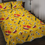 Funny Emoji Pattern Print Quilt Bed Set