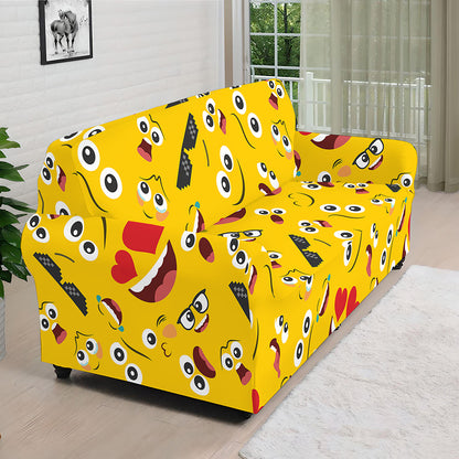 Funny Emoji Pattern Print Sofa Cover