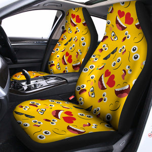 Funny Emoji Pattern Print Universal Fit Car Seat Covers