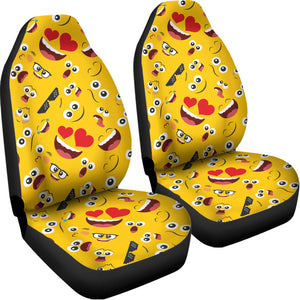 Funny Emoji Pattern Print Universal Fit Car Seat Covers